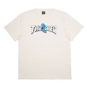 Camiseta Thrasher x Santa Cruz Screaming Logo Branco