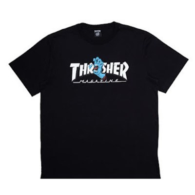 Camiseta Thrasher x Santa Cruz Screaming Logo Preto