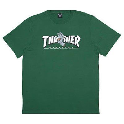 Camiseta Thrasher x Santa Cruz Screaming Logo Verde