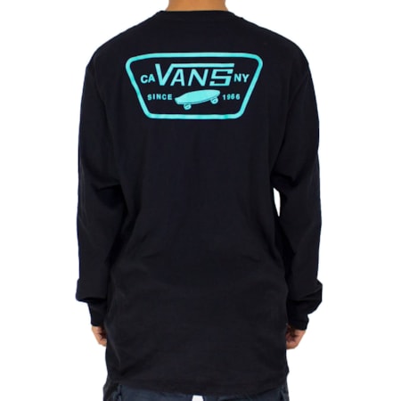 Camiseta Vans Full Patch Black Manga Longa 