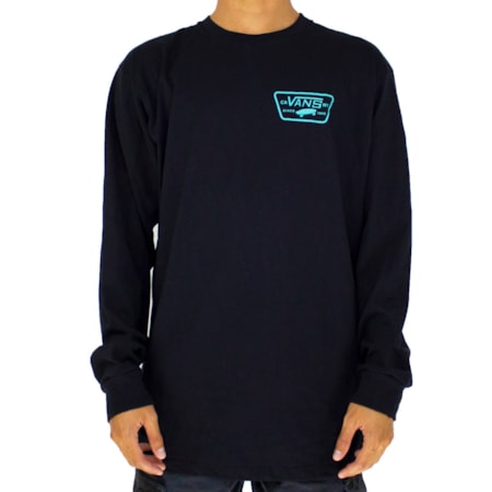 Camiseta Vans Full Patch Black Manga Longa 