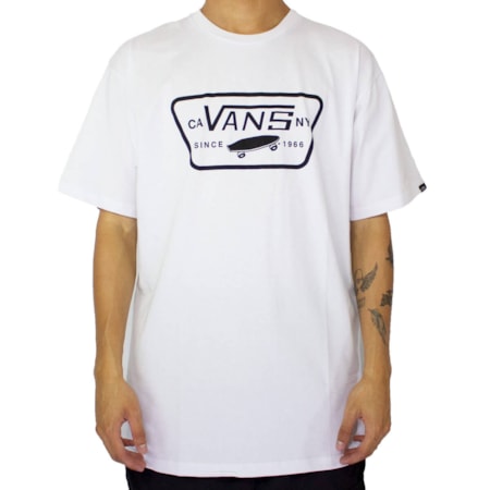 Camiseta Vans Full Patch Back White Black VN0000F8DBKC