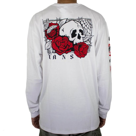 Camiseta Vans Long Sleeve Rose Bed White VN0A54DMWHT