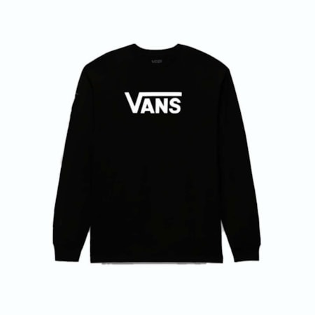 Camiseta Vans Manga Longa Classic Black White