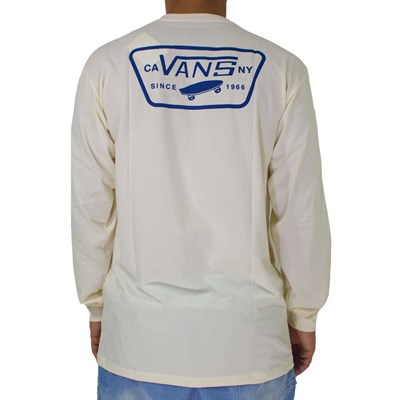 Camiseta Vans Manga Longa Full Patch Bac Antique White VN0A2XCMZ2I