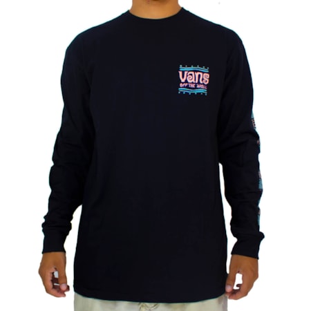 Camiseta Vans Manga Longa Vibe Check Black