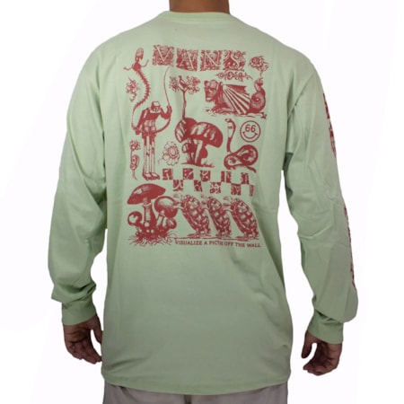 Camiseta Vans Manga Longa Visualize A Picture Celadon