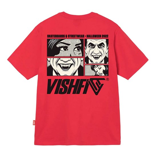 Camiseta Vishfi Halloween Dracula Comic Vermelho