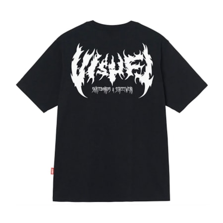 Camiseta Vishfi Halloween Logo Bat Preto 