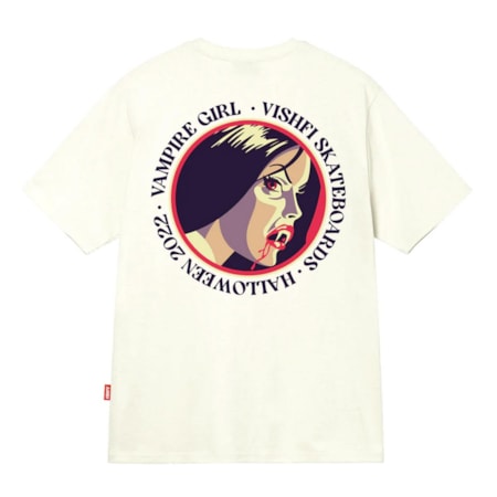 Camiseta Vishfi Halloween Vampire Girl Off White