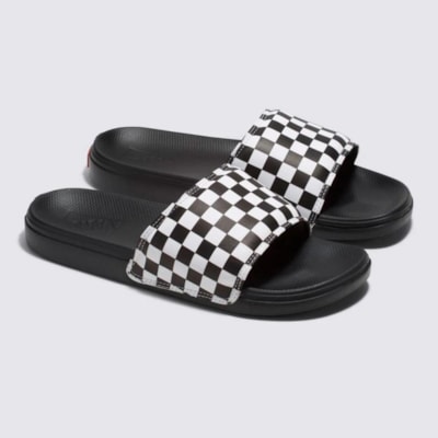 Chinelo Vans Slide On Costa Radial Checkerboard White Black VN0A5HF527IS