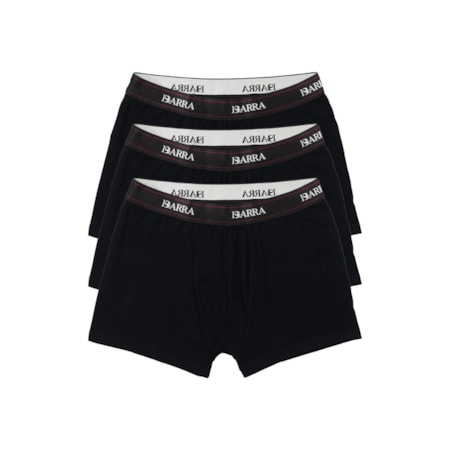Cueca Barra Crew 2025 Pack Boxer Barra Logo Preta 2X