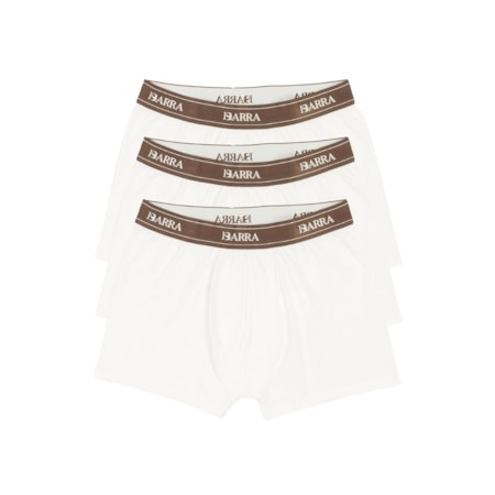 Cueca Barra Crew 2025 Pack Boxer Logo Off White
