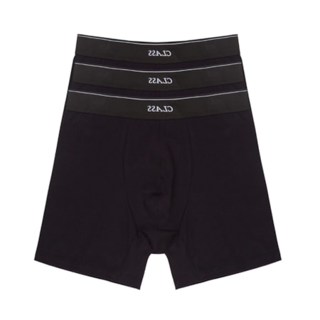 Cueca Class Boxer 3 Pack Inverso Black