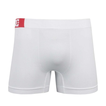 Cueca Dc Shoes Boxer Seamless Branco Vermelho