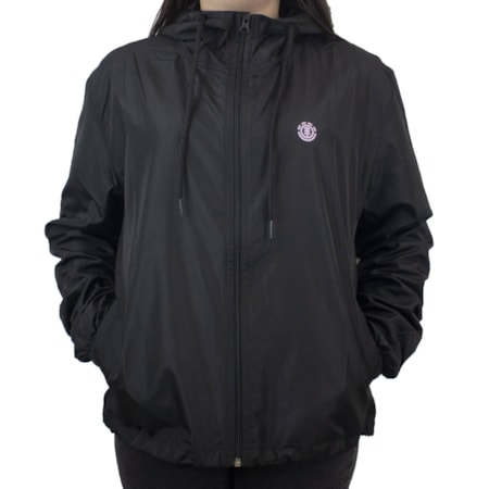 Jaqueta Element Corta Vento Feminino Logo 2 Preto