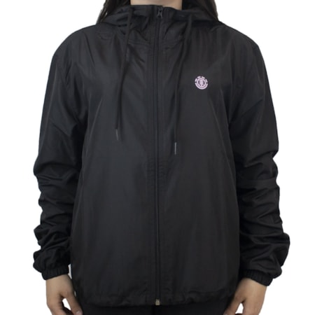 Jaqueta Element Corta Vento Feminino Logo 2 Preto
