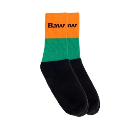 Meia Baw Clothing Side Block Laranja