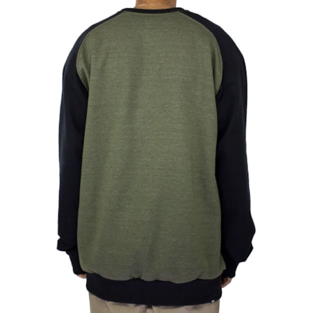 Moletom Dc Shoes Star Pilot Raglan Verde Militar Preto