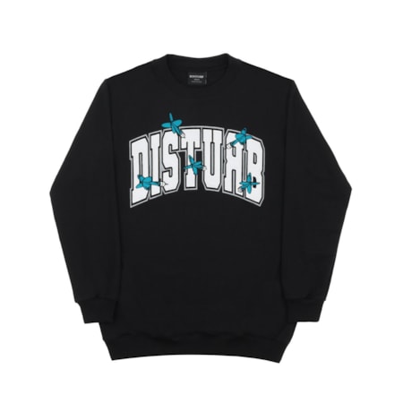 Moletom Disturb College Crewneck Black