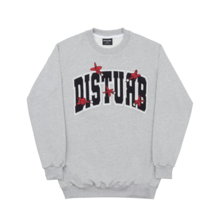 Moletom Disturb College Crewneck Heather Grey