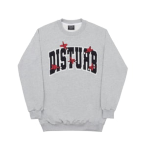 Moletom Disturb College Crewneck Heather Grey Moletom Disturb College Crewneck Heather Grey