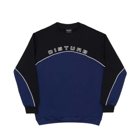 Moletom Disturb Crewneck Outline Arch Black Blue