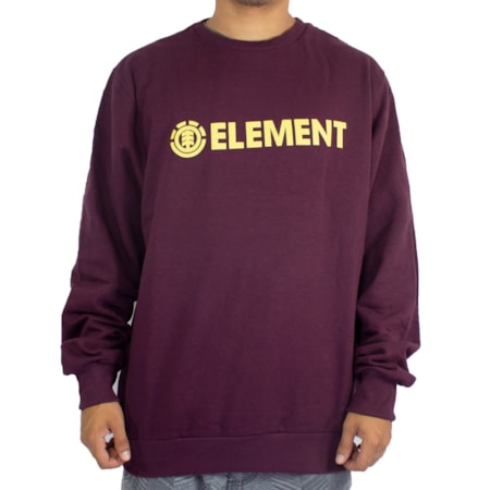 Moletom Element Careca Blazin Vinho Amarelo