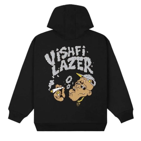 Moletom Vishfi X Shu Lazer Bon Vivant Preto