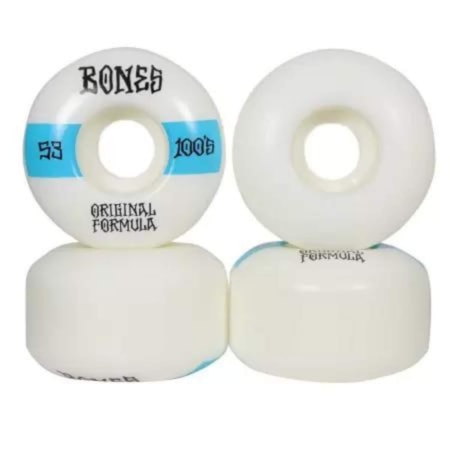 Roda De Skate Bones Og Formula V4 100S 53MM White Blue