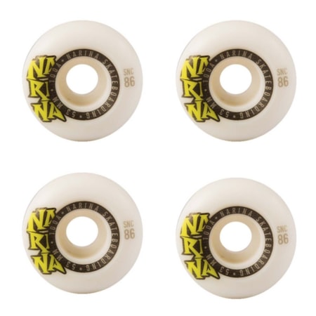 Roda de Skate Narina Logo Profissional Branca 53mm