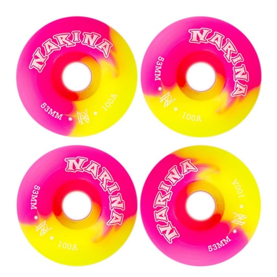 Roda Skate Narina Tie Dye 53mm Pink Amarelo