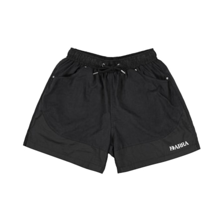 Short Barra Crew 2025 Esportivo Leve Preto