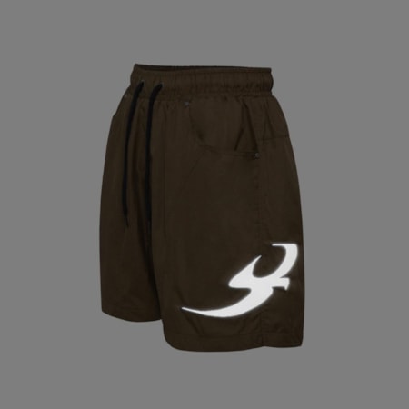 Short Barra Crew B Refletivo Marrom