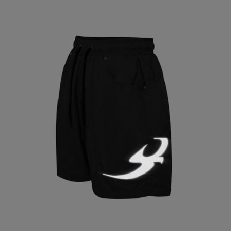 Short Barra Crew B Refletivo Preto