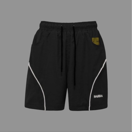 Shorts Barra Crew Circular Refletivo Preto 