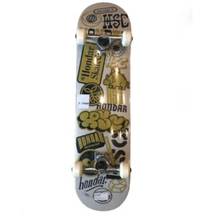 Skate Completo Hondar Iniciante Shape Maple Sticker Amarelo