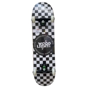 Skate Completo Wood Light Classic Preto Branco