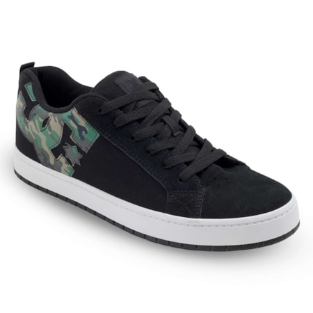 Tênis Dc Shoes Court Graffik Tx Camo Black White