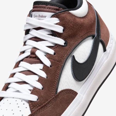 Tênis Nike Sb React Leo Baker Light Chocolate Black White DX4361201