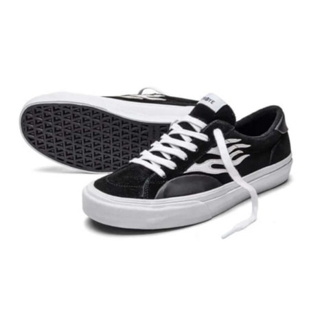 Tênis Straye Logan Flame Black White Suede