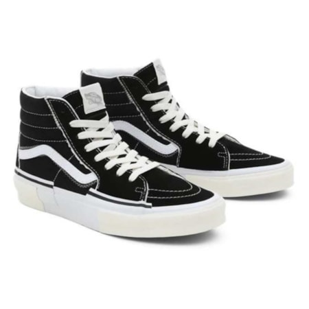 Tênis Vans Sk8 Hi Reconstruct Black True White VN0005UK6BT