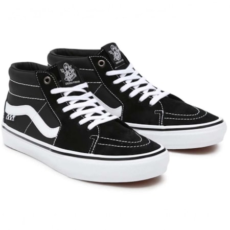 Tênis Vans Skate Grosso Mid Black White VN0A5FCG625