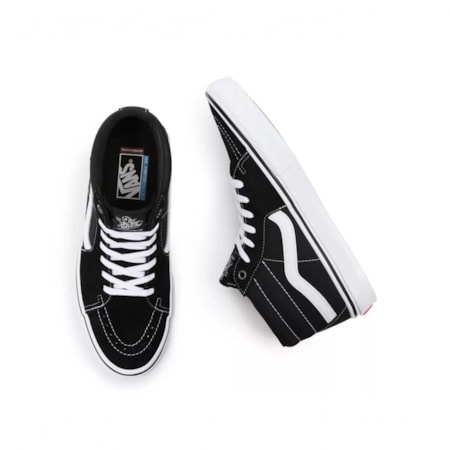 Tênis Vans Skate Grosso Mid Black White VN0A5FCG625