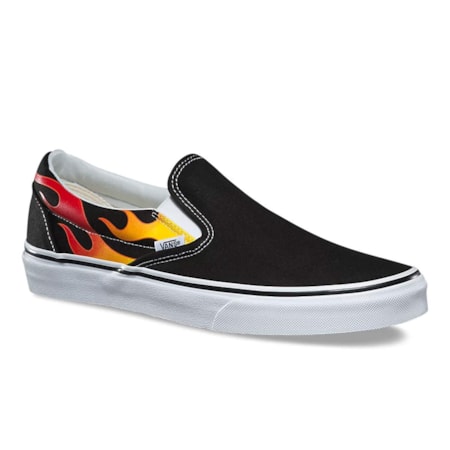 Tênis Vans Slip On Flame Black True White VN0A38F7PHN