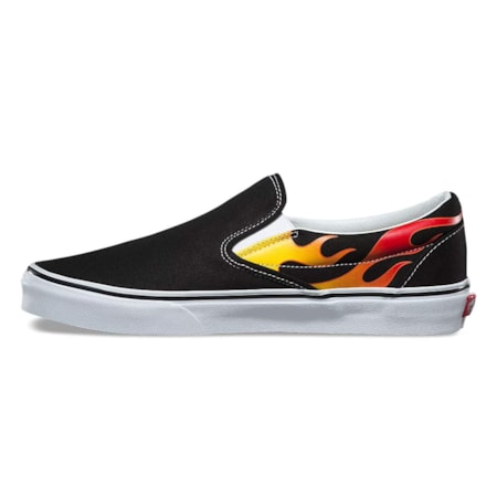 Tênis Vans Slip On Flame Black True White VN0A38F7PHN