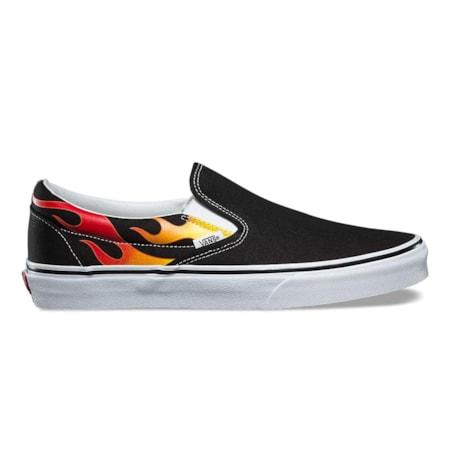 Tênis Vans Slip On Flame Black True White VN0A38F7PHN