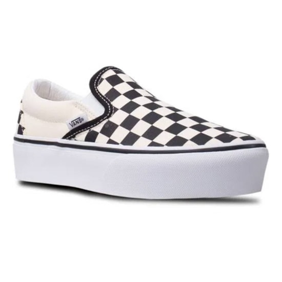 vans slip on platform black