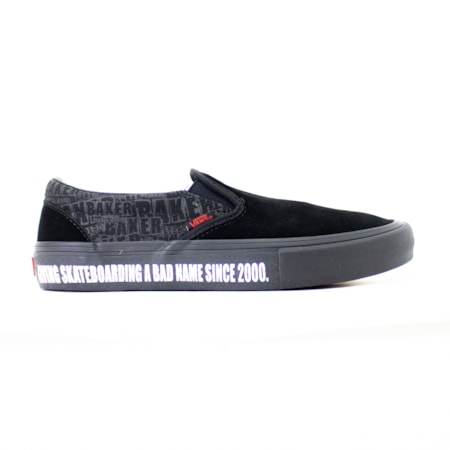 Tênis Vans x Baker Slip On Pro Black Black Red VnoA347vv0h