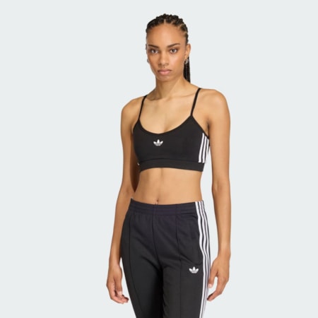 Top Adidas Three Stripes Bralet  Black White KD7968